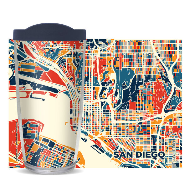 28oz Sport Tumbler - San Diego, CA w/ Gray Lid ST-11159