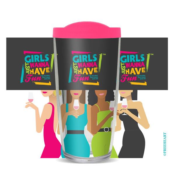 16oz Short Tumbler - Party Girls without lid 01-11195