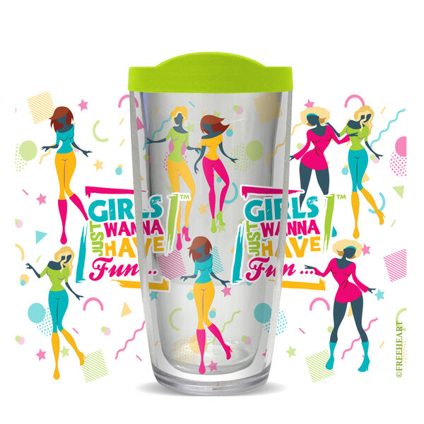 28oz Mega Tumbler - Just Dance w/ Lime Green Lid H2-11197