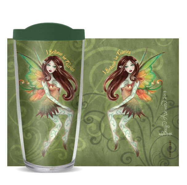 16oz Tumbler - Fairy Sprite Terra w/ Emerald Green Lid 02-11217