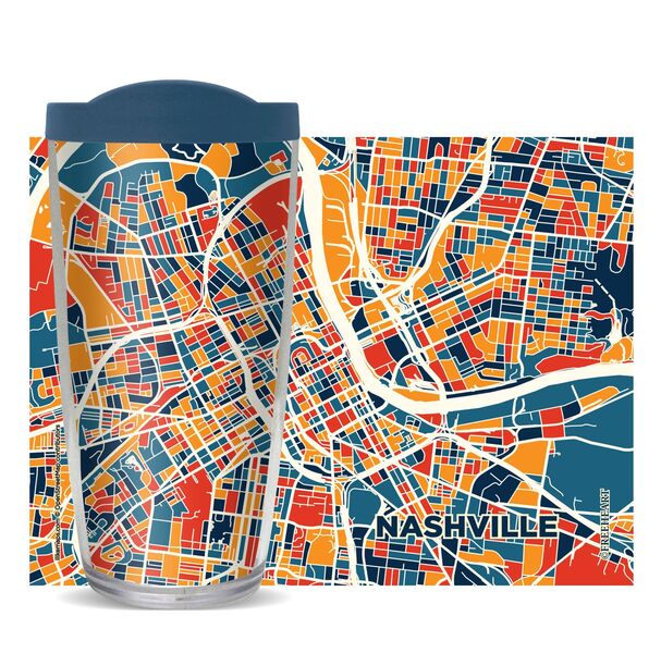 22oz Tumbler - Nashville, TN w/ Navy Lid 08-11229