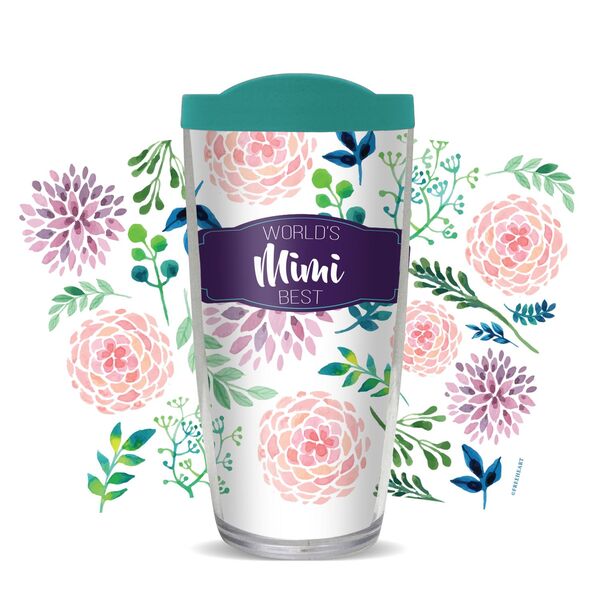 28oz Mega Tumbler - World's Best Mimi on Mums w/ Teal Lid H2-11235