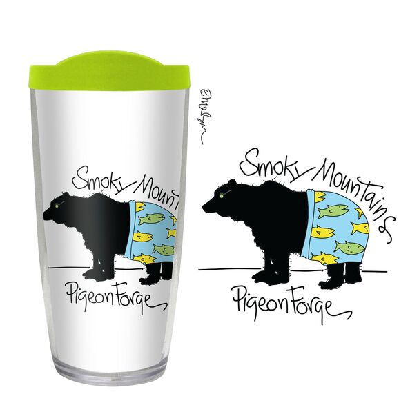 24oz Flareside Tumbler - Smoky Mountains Bear in Boxer Shorts w/ Black Lid 24F-11248