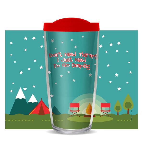 24oz Flareside Tumbler - Don't Need Therapy Just Need Camping w/ Black Lid 24F-11257