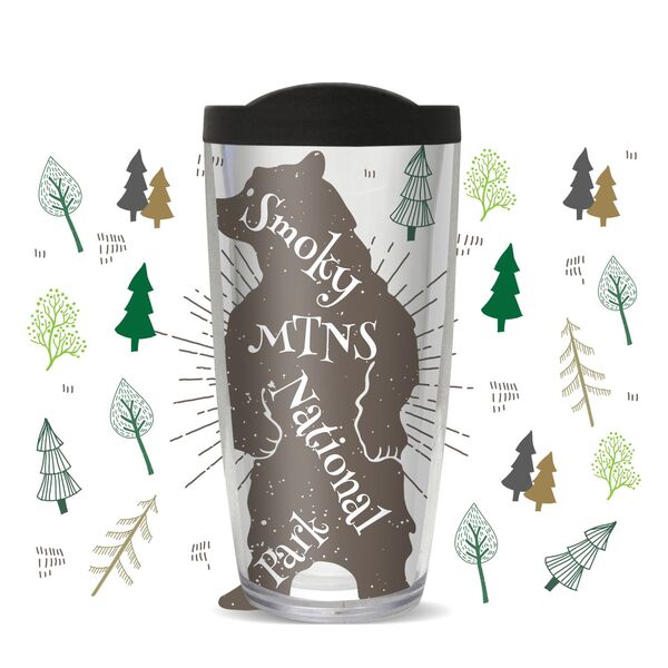 28oz Sport Tumbler - Smoky Mountains Bear Design w/ Gray Lid ST-11261