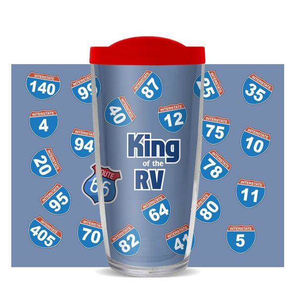 28oz Sport Tumbler - King of the RV w/ Gray Lid ST-11267