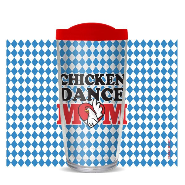 16oz Tumbler - Chicken Dance Mom w/ Red Lid 02-11288