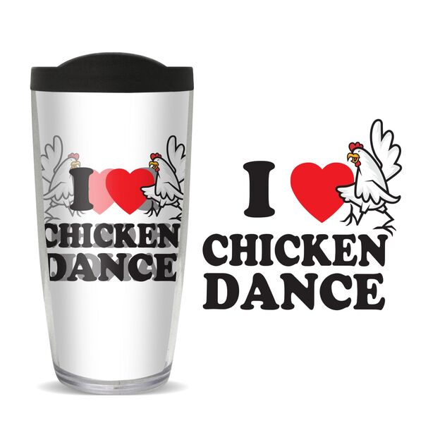 18oz Handle Mug - I Heart Chicken Dance w/ Black Lid 06-11290