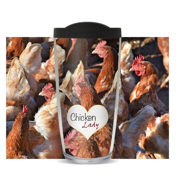 18oz Handle Mug - Chicken Lady w/ Black Lid 06-11301