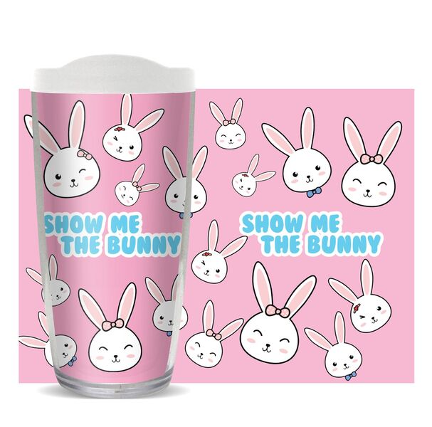 28oz Mega Tumbler - Show Me the Bunny w/ Clear Lid H2-11309