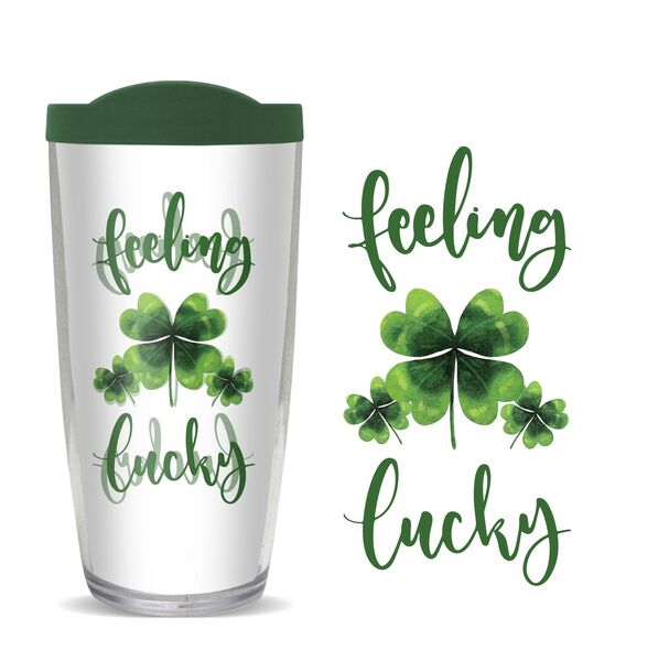 16oz Short Tumbler - Feeling Lucky without lid 01-11312