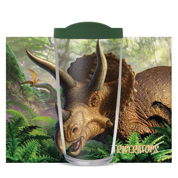 22oz Tumbler - Triceratops w/ Emerald Green Lid 08-11321