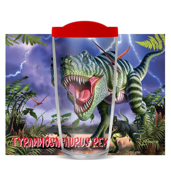 28oz Mega Tumbler - T-Rex Recolored w/ Red Lid H2-11323