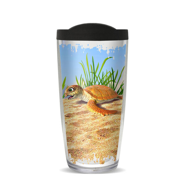 18oz Handle Mug - Baby Turtles w/ Black Lid 06-11353