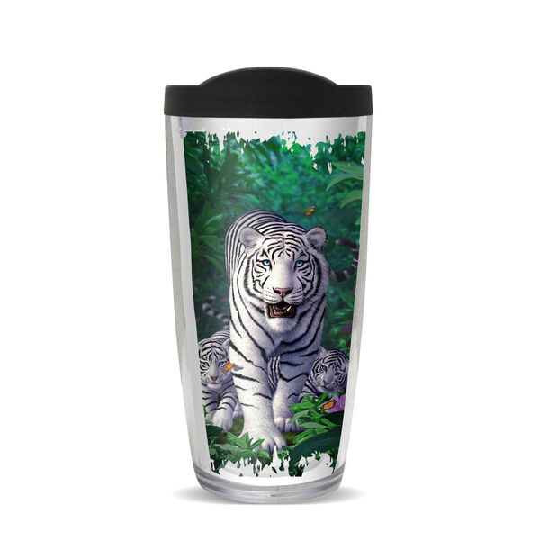 24oz Flareside Tumbler - White Tiger JQ w/ Black Lid 24F-11359