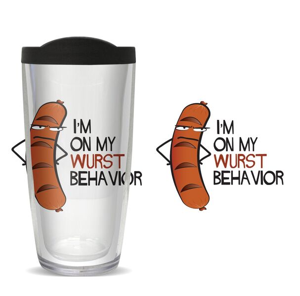 18oz Handle Mug - Wurst Behavior w/ Black Lid 06-11361