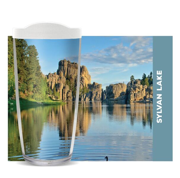 22oz Tumbler - Sylvan Lake, South Dakota w/ Clear Lid 08-11370