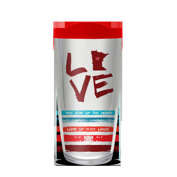 16oz Short Tumbler - Love States - Minnesota without lid 01-11384