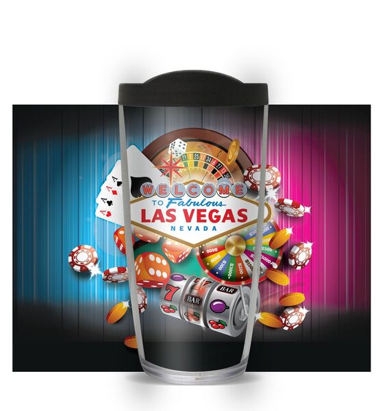 28oz Mega Tumbler - Las Vegas w/ Clear Lid H2-11390