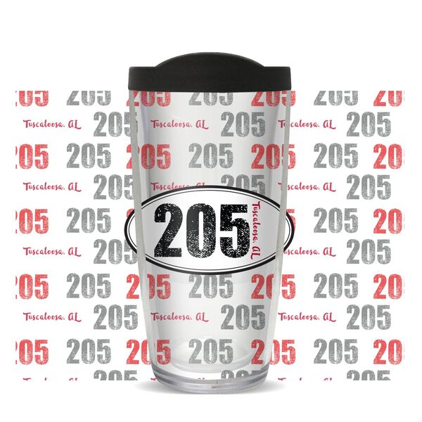 24oz Flareside Tumbler - 205 - Tuscaloosa, AL (Maroon & White) w/ Black Lid 24F-11424