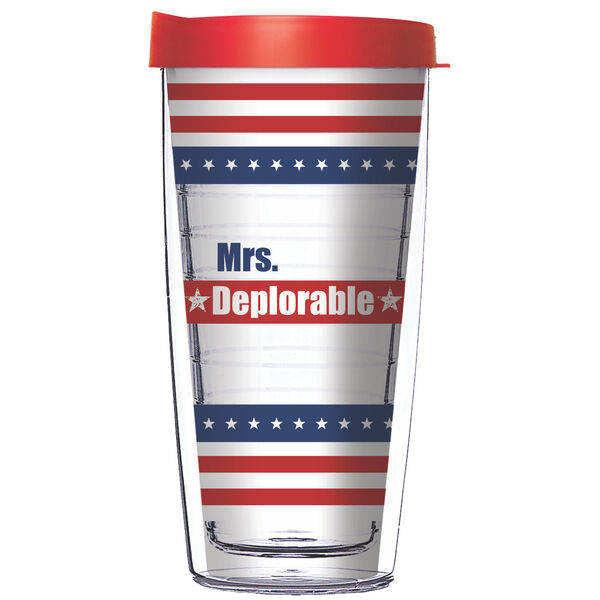 16oz Tumbler - Mrs. Deplorable w/ Red Lid 02-11496