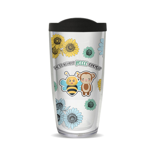 16oz Tumbler - We'll Always Beeee Friends w/ Black Lid 02-11517