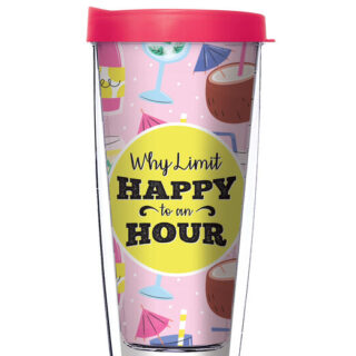 24oz Flareside Tumbler - Why Limit Happy to an Hour w/ Black Lid 24F-11522