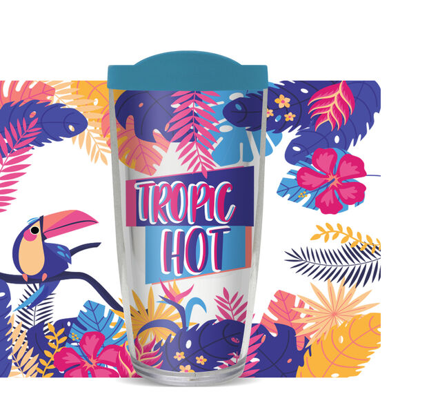 28oz Mega Tumbler - Tropic Hot w/ Teal Lid H2-11523