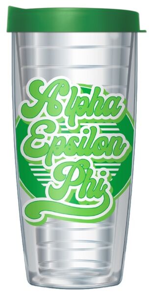 18oz Handle Mug - Alpha Epsilon Phi w/ Black Lid 06-11542