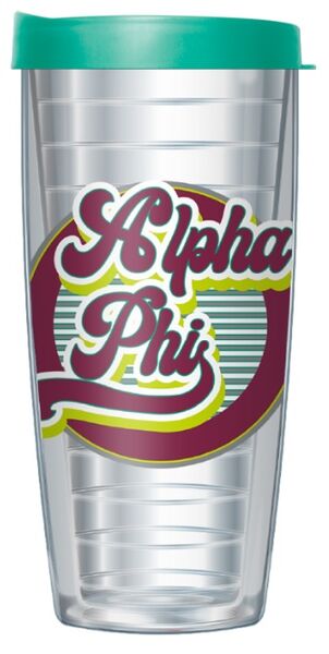 16oz Tumbler - Alpha Phi w/ Teal Lid 02-11545