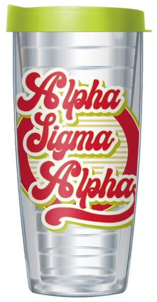 18oz Handle Mug - Alpha Sigma Alpha w/ Black Lid 06-11546