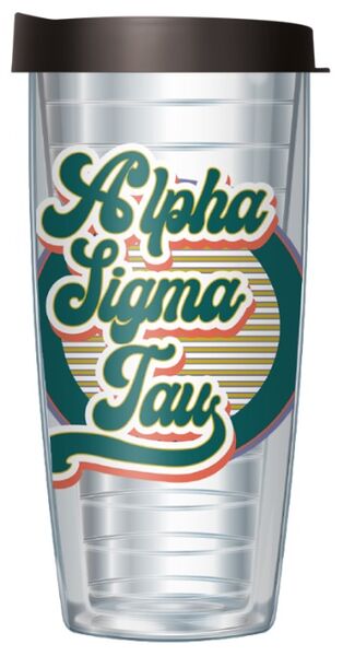 16oz Short Tumbler - Alpha Sigma Tau without lid 01-11547