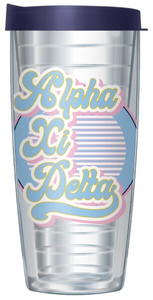 16oz Tumbler - Alpha Xi Delta w/ Navy Lid 02-11548