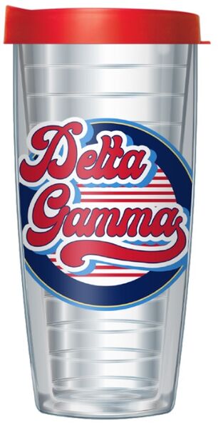 22oz Tumbler - Delta Gamma w/ Red Lid 08-11551