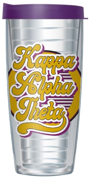 22oz Tumbler - Kappa Alpha Theta w/ Purple Lid 08-11556