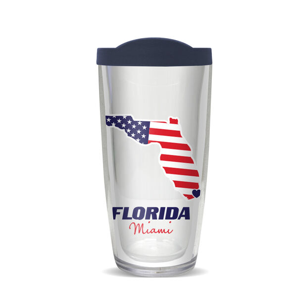 28oz Mega Tumbler - Miami, Florida w/ Navy Lid H2-11571