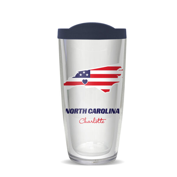 22oz Tumbler - Charlotte, North Carolina w/ Navy Lid 08-11578