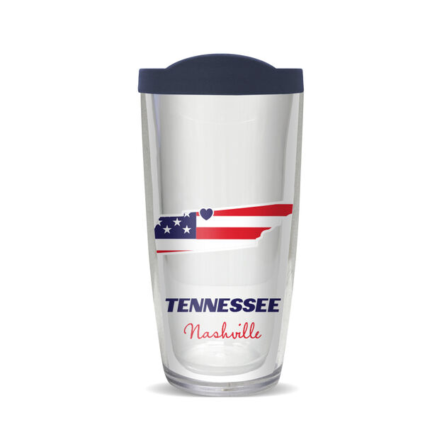 28oz Mega Tumbler - Nashville, Tennessee RWB w/ Navy Lid H2-11583