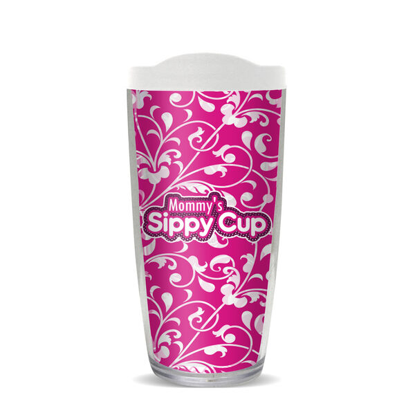 16oz Short Tumbler - Mommy's Sippy Cup Pink without lid 01-11626