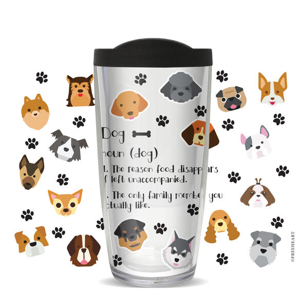 24oz Flareside Tumbler - Dog Facts w/ Black Lid 24F-11648