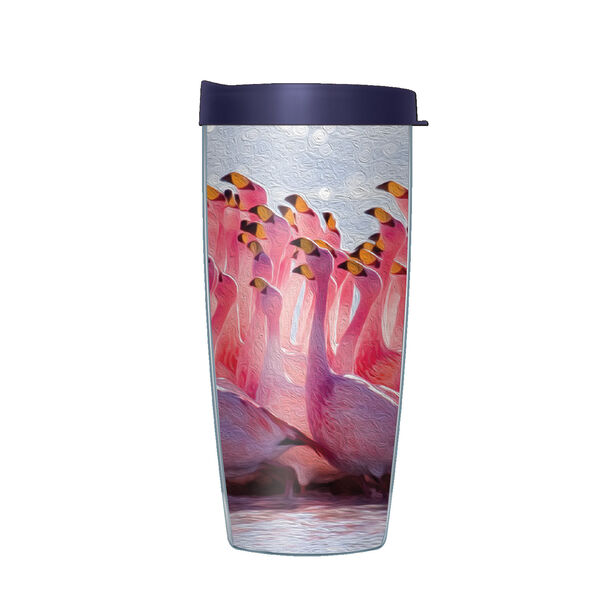 22oz Tumbler - Artsy Flamingo without lid 08-11687