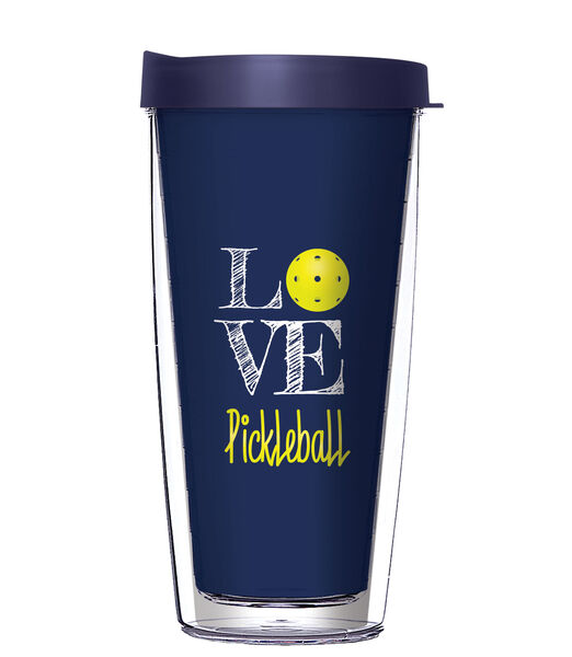 28oz Sport Tumbler - I Love Pickleball w/ Gray Lid ST-11721