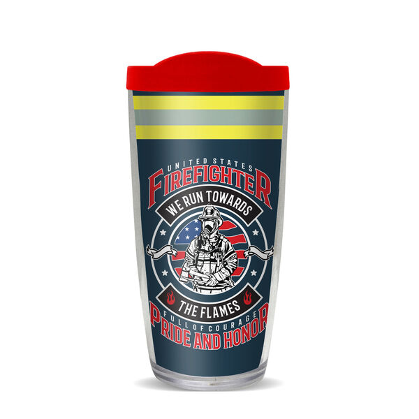 18oz Handle Mug - Firefighter w/ Black Lid 06-11730