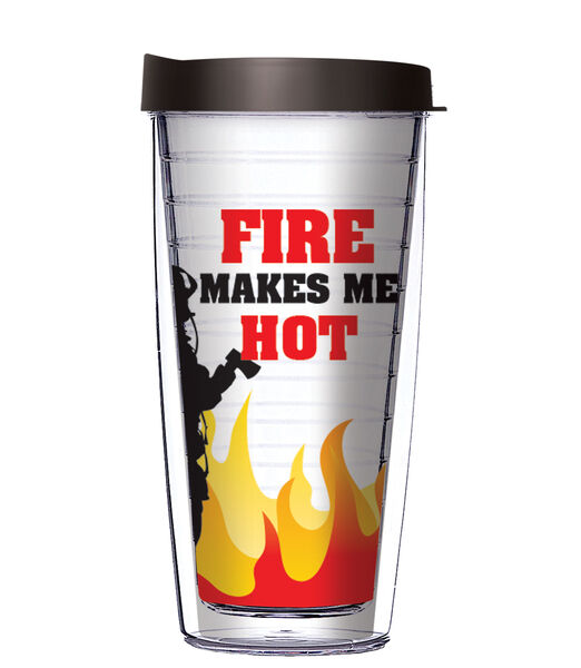 18oz Handle Mug - Fire Makes Me Hot w/ Black Lid 06-11731