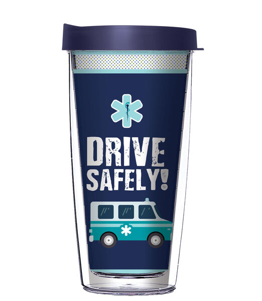 16oz Tumbler - Drive Safely Or I Get to See You Naked w/ Navy Lid 02-11747