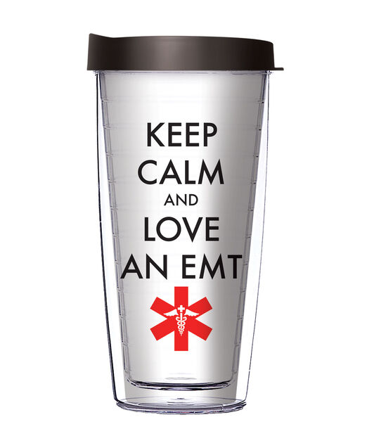 18oz Handle Mug - Keep Calm and Love an EMT w/ Black Lid 06-11750