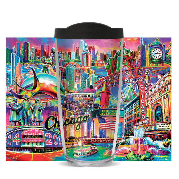 22oz Tumbler - Chicago Moreno w/ Black Lid 08-11757