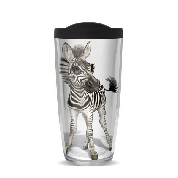 28oz Mega Tumbler - Zebra Animal Club w/ Black Lid H2-11763