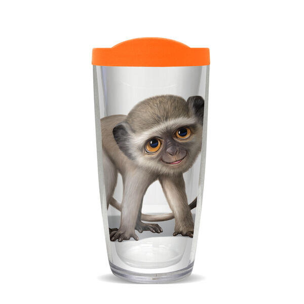 22oz Tumbler - Monkey w/ Orange Lid 08-11779