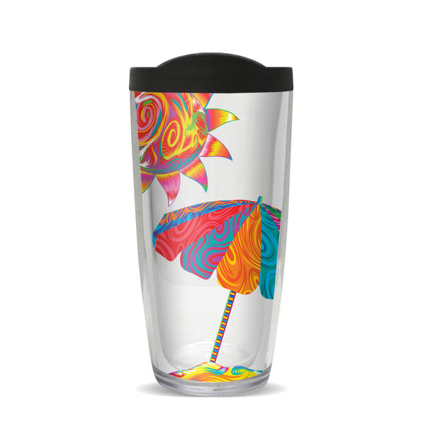 24oz Flareside Tumbler - Beach Umbrella w/ Black Lid 24F-11787